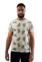 Camiseta Masculina Ixória Básica Estampada Folhagem Natural Camiseta Masculina Ixória Básica Estampada Folhagem Natural