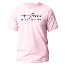 Camiseta Masculina Jesus Is My Lifeline 100% Algodão Malha Premium Unisex