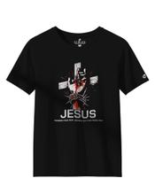 Camiseta Masculina Jesus Morreu Por Mim Preta Camiseta Masculina Jesus Morreu Por Mim Preta