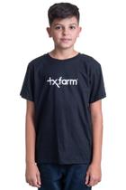 Camiseta Masculina Juvenil Texas Farm - Ctm001 - Preto/ Branco