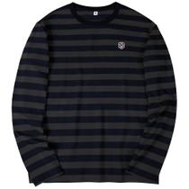 Camiseta masculina KESIHAN, casual, listrada, gola redonda, manga comprida Camiseta masculina KESIHAN, casual, listrada, gola redonda, manga comprida
