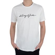 Camiseta Masculina King&Joe MC Logomania Off White - CA23005 Camiseta Masculina King&Joe MC Logomania Off White - CA23005