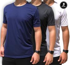 Camiseta Masculina Kit 3 Camisa Dry Fit Manga Curta Alta Transpiração P/Esportes Academia Caminhada Camiseta Masculina Kit 3 Camisa Dry Fit Manga Curta Alta Transpiração P/Esportes Academia Caminhada