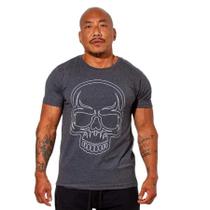 Camiseta Masculina KVRA Classic Skull Basic - Cinza Camiseta Masculina KVRA Classic Skull Basic - Cinza