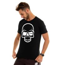 Camiseta Masculina Kvra Skull Contrast - Preto