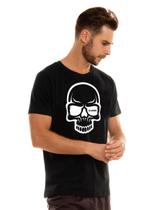 Camiseta Masculina KVRA Skull Contrast Preto Camiseta Masculina KVRA Skull Contrast Preto