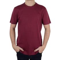Camiseta Masculina Lado Avesso MC Algodão Pima Bordô - LH174