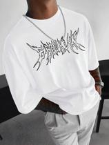 Camiseta Masculina Larga Oversized Gola Redonda Academia Camiseta Masculina Larga Oversized Gola Redonda Academia