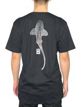 Camiseta Masculina Larga Unissex Street Surf Tubarão Preto