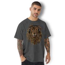 Camiseta Masculina Leaõ Camisa Com Estampa De Algodão