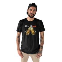 Camiseta Masculina Let's Rock Beer Chopp Boteco Hipsters Camiseta Masculina Let's Rock Beer Chopp Boteco Hipsters