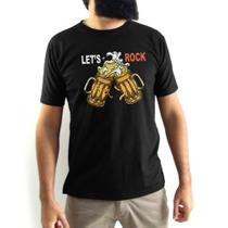 Camiseta Masculina Let's Rock Beer Preta