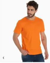 Camiseta Masculina Lisa 100 Algodão Premium 30.1 Camisa Básica Casual Homem Laranja