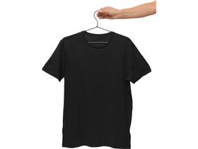 Camiseta Masculina Lisa Algodão Básica Camisa Atacado 30.1 Preta
