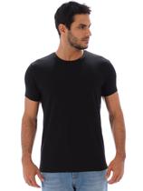 Camiseta Masculina Lisa Algodão Com Elastano Fit Preta