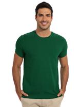 Camiseta Masculina Lisa Algodão com Elastano Fit Verde Bandeira