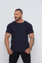 Camiseta Masculina Lisa Azul Escuro Qualidade Premium Fio 30.1 Penteado 100% Algodão Vjottas