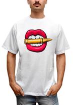 Camiseta Masculina Love Bullet In Mouth Camiseta Masculina Love Bullet In Mouth