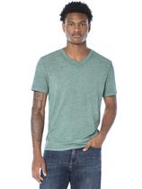 Camiseta masculina Lucky Brand Venice Burnout com decote em V, June Bug Camiseta masculina Lucky Brand Venice Burnout com decote em V, June Bug