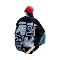 Camiseta Masculina M-8xL De Primavera Com Estampa De Graffiti Em Cartoon E Alfabeto Para Homens E Camiseta Masculina M-8xL De Primavera Com Estampa De Graffiti Em Cartoon E Alfabeto Para Homens E