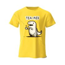 Camiseta Masculina Macia E Respirável 100% Algodão Com Estampa De Dinossauro, Gola Redonda, Manga
