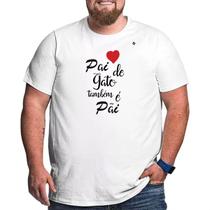 Camiseta masculina mãe e pai de gato também é mãe e pai