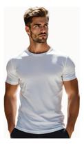 Camiseta Masculina Malha Canelada Slim Confortável Sem Suor