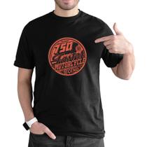Camiseta Masculina Manga Curta Basica Estampa Motorcicle Algodao Com Abridor de Garrafa Interno