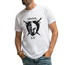 Camiseta Masculina Manga Curta Efésios 6:17 Moda Evangélica Cristã Gospel