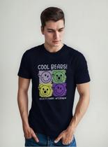Camiseta Masculina Manga Curta Em Algodão Cool Bears