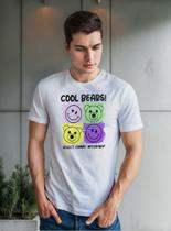 Camiseta Masculina Manga Curta Em Algodão Cool Bears