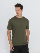 Camiseta Masculina Manga Curta em Malha Algodão Peruana Premium Fio 30.01 Verde -Modda Facil