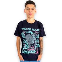 Camiseta Masculina Manga Curta Gola Careca Estampada Basica