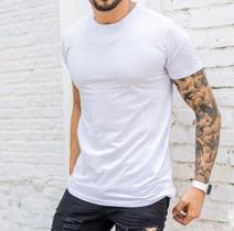 Camiseta masculina manga curta gola redonda lisa basica