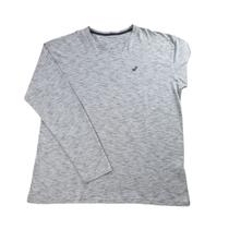 Camiseta Masculina Manga Longa Malha Mescla Mista Básica Plus Size G1