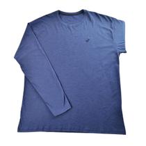 Camiseta Masculina Manga Longa Malha Mescla Mista Básica Plus Size G1 Camiseta Masculina Manga Longa Malha Mescla Mista Básica Plus Size G1