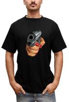 Camiseta Masculina Mão Armada Pistola Camiseta Masculina Mão Armada Pistola