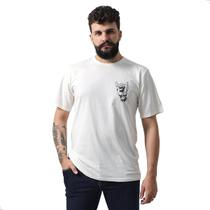 Camiseta Masculina Mão Rock in Roll estampa frente e costas algodão Camiseta Masculina Mão Rock in Roll estampa frente e costas algodão