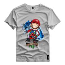 Camiseta Masculina Mario Personagem Divertido Camisa Premium Malha Algodao