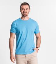 Camiseta Masculina Meia Malha Maquinetada Diametro Azul