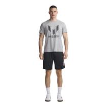 Camiseta masculina Messi, estilo de vida, estampada, algodão, cinza mesclado