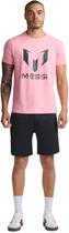 Camiseta masculina Messi Lifestyle com estampa de algodão rosa doce