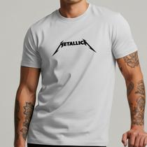 Camiseta Masculina Metallica Rock Banda Estampa Logo Clássica Algodão Premium