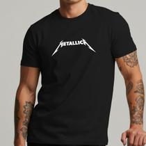 Camiseta Masculina Metallica Rock Banda Estampa Logo Clássica Algodão Premium