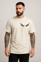 Camiseta Masculina Minimal Frente Costas Jesus Cruz Camisa Visual Limpo Mensagem Cristã Forte Estilo Atual