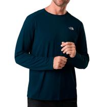 Camiseta Masculina ML Hyper Tee Crew Azul Petroleo - The North Face