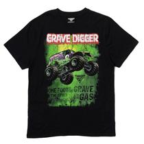 Camiseta masculina Monster Jam Grave Digger Grave Digger preta GG