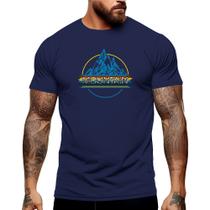 Camiseta Masculina Mountain Caminhada Verão Manga Curta Gola Redonda Academia Shopping 100% Algodão