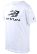 Camiseta masculina New Balance Cotton Core Stacked, tamanho 14-16