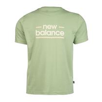 Camiseta Masculina New Balance Estampa Verde/Bege